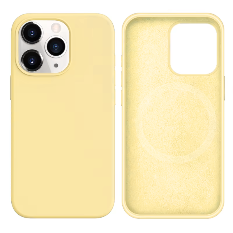 LindeCovers iPhone 13 Pro Silikonecover - MagSafe Kompatibel 51 Milk Yellow