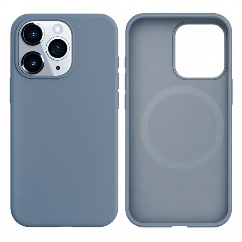 LindeCovers iPhone 13 Pro Silikonecover - MagSafe Kompatibel 26 Blue Gray