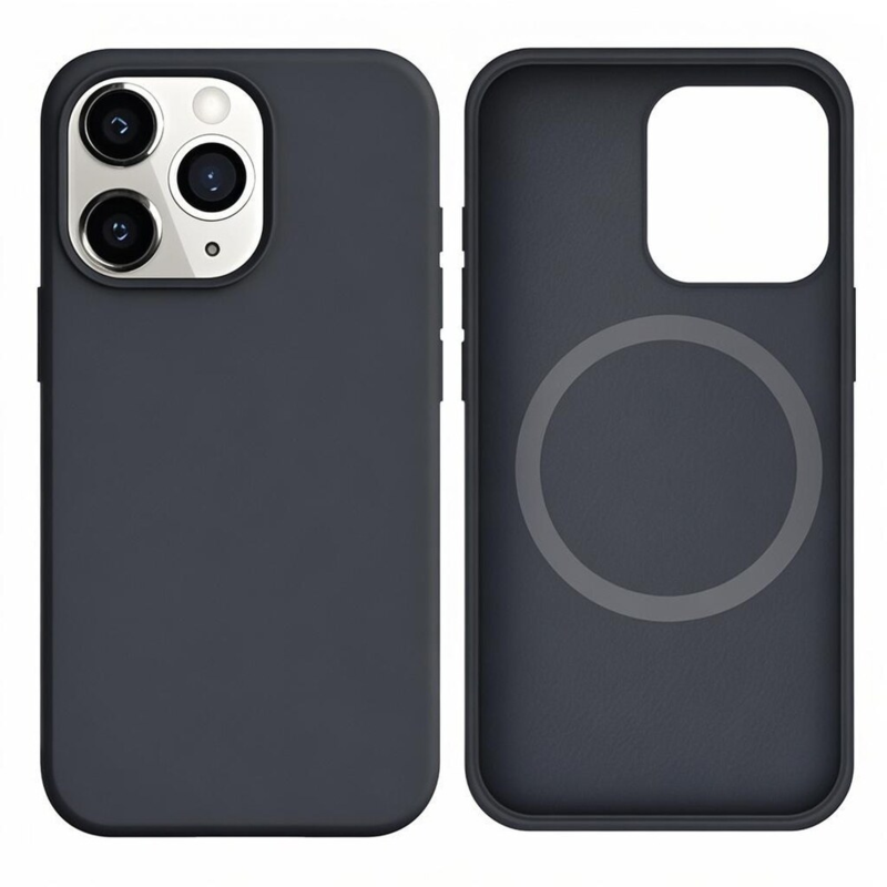 LindeCovers iPhone 13 Pro Silikonecover - MagSafe Kompatibel 15 Charcoal Gray Black