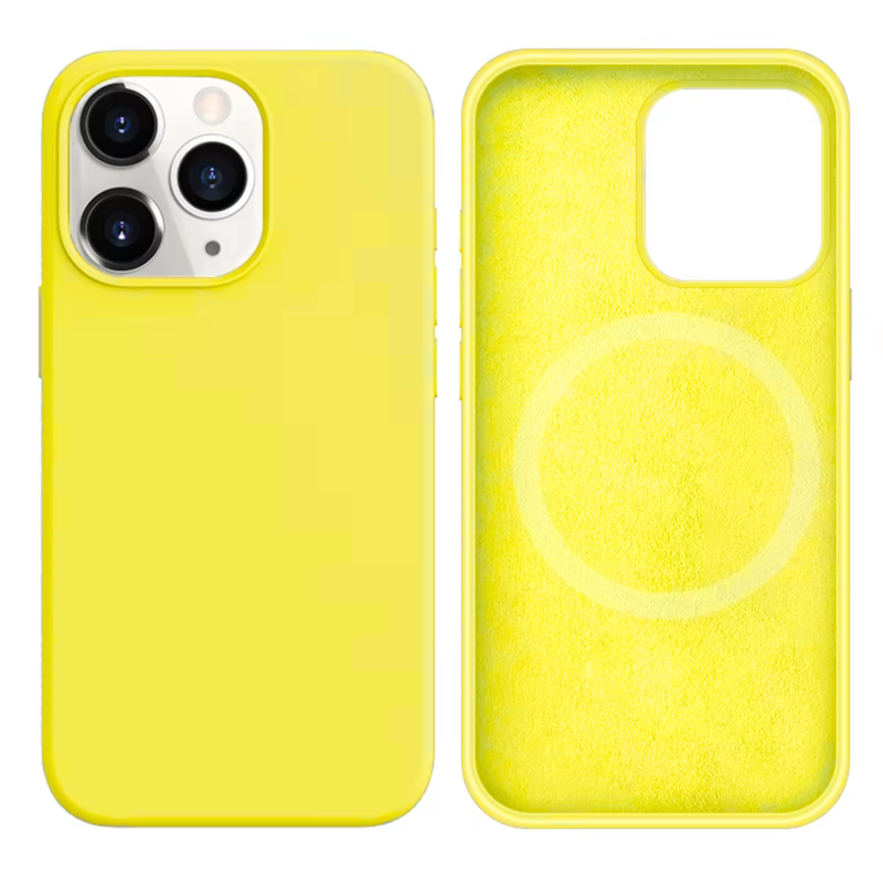 LindeCovers iPhone 13 Pro Silikonecover - MagSafe Kompatibel 32 Shiny Yellow