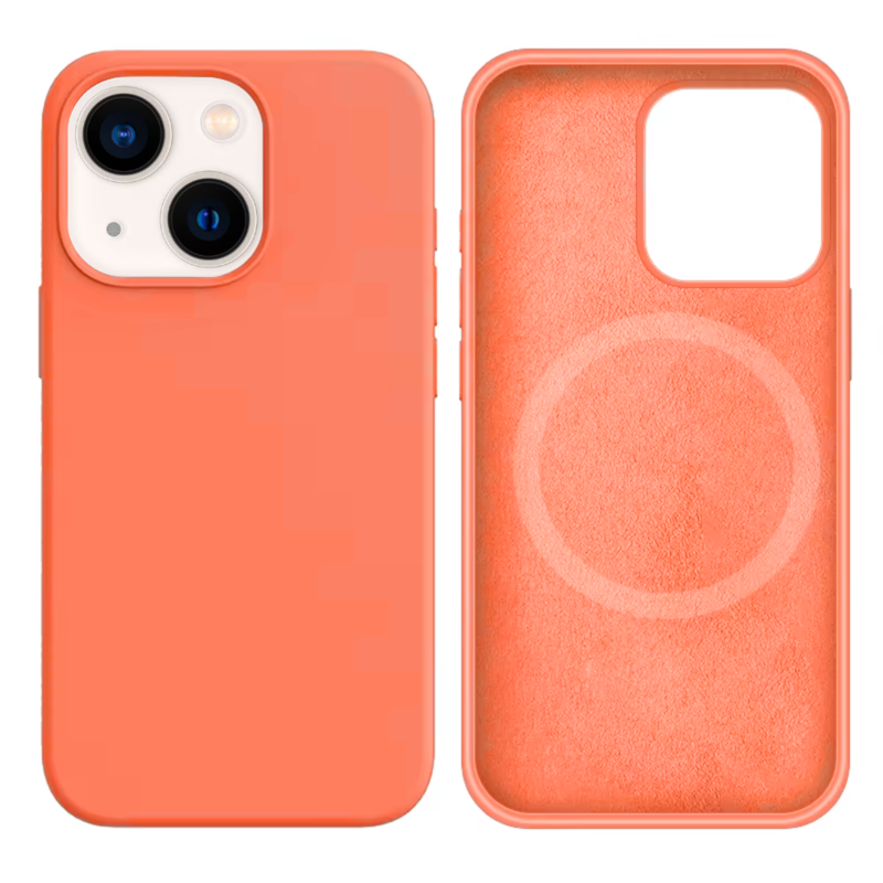 LindeCovers iPhone 13 Mini Silikonecover - MagSafe Kompatibel 42 New peach