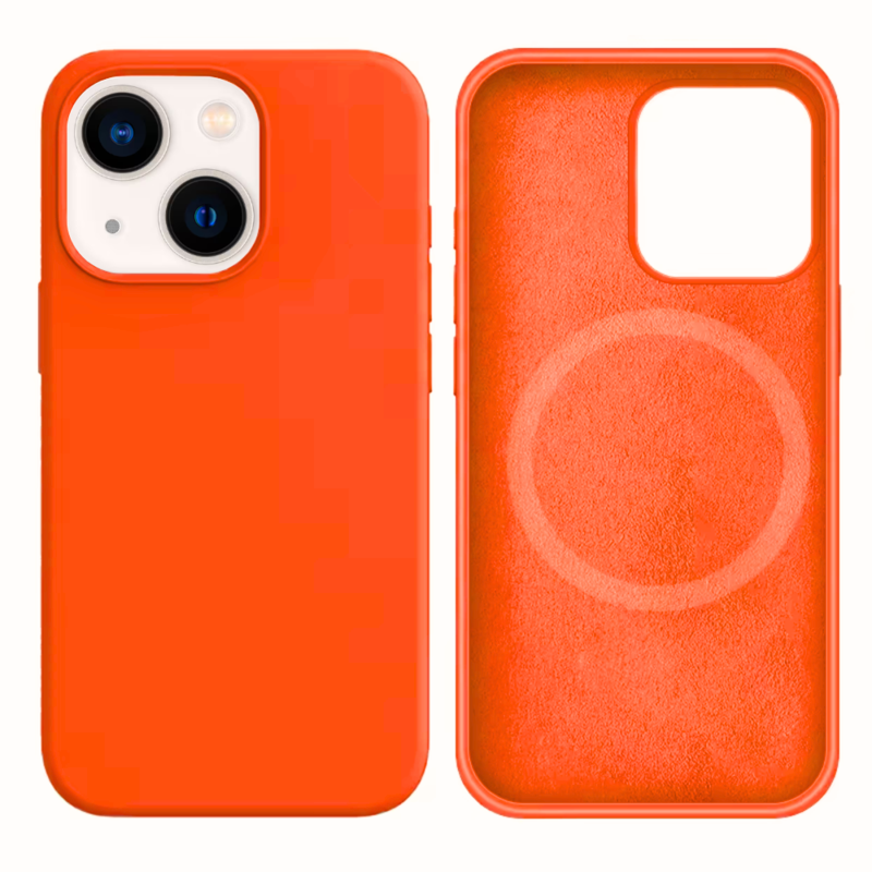 LindeCovers iPhone 13 Mini Silikonecover - MagSafe Kompatibel 66 Golden Orange