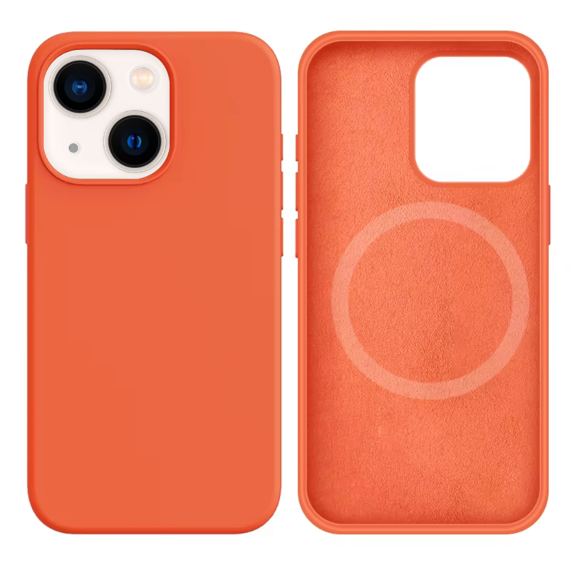 LindeCovers iPhone 13 Mini Silikonecover - MagSafe Kompatibel 2 Apricot Orange