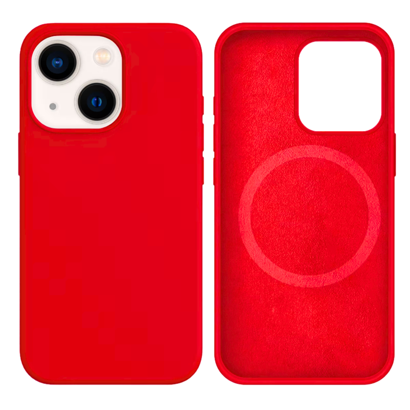 LindeCovers iPhone 13 Mini Silikonecover - MagSafe Kompatibel 14 Red