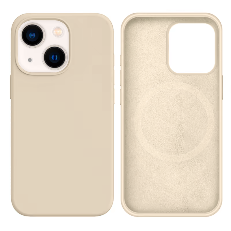 LindeCovers iPhone 13 Mini Silikonecover - MagSafe Kompatibel 11 Antique White