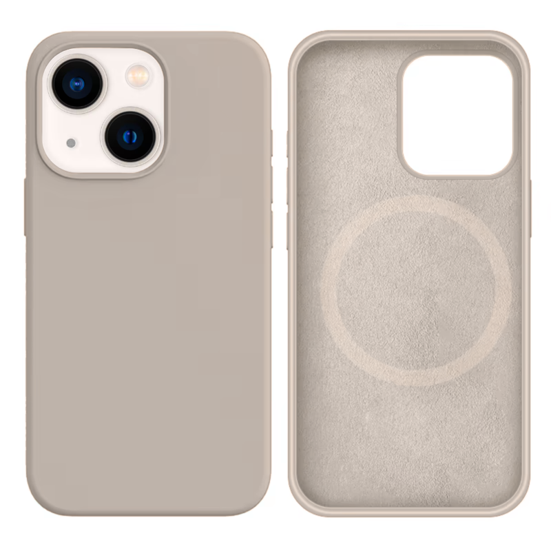 LindeCovers iPhone 13 Mini Silikonecover - MagSafe Kompatibel 10 Rock Gray