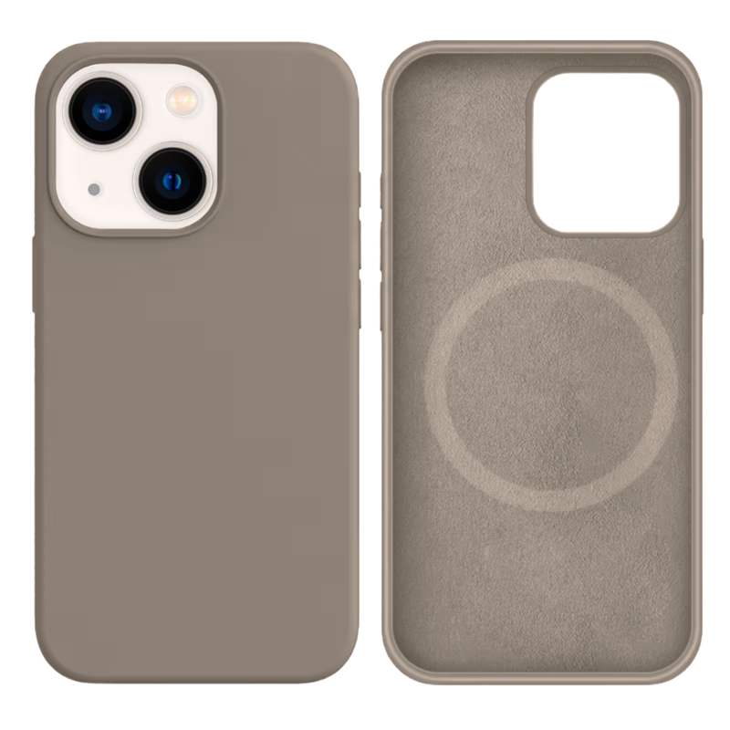 LindeCovers iPhone 13 Mini Silikonecover - MagSafe Kompatibel 23 Pebble