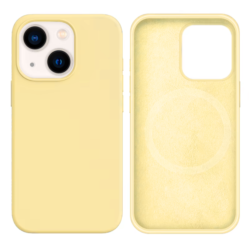 LindeCovers iPhone 13 Mini Silikonecover - MagSafe Kompatibel 51 Milk Yellow