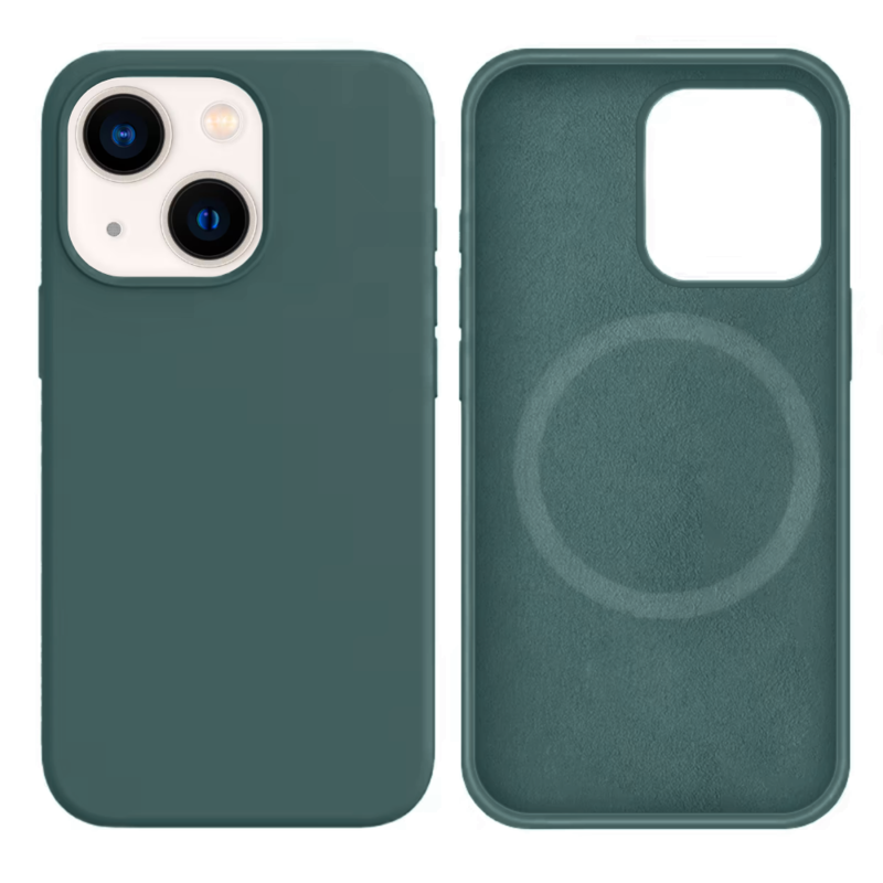 LindeCovers iPhone 13 Mini Silikonecover - MagSafe Kompatibel 58 Pine Needle Green
