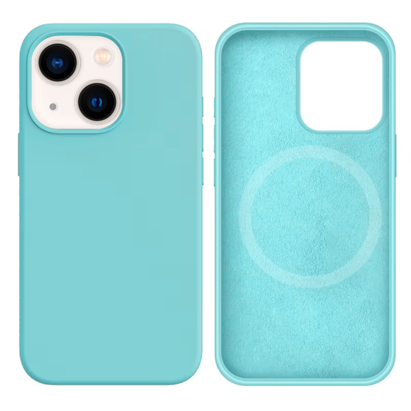 LindeCovers iPhone 13 Mini Silikonecover - MagSafe Kompatibel 21 Ice Aquamarine