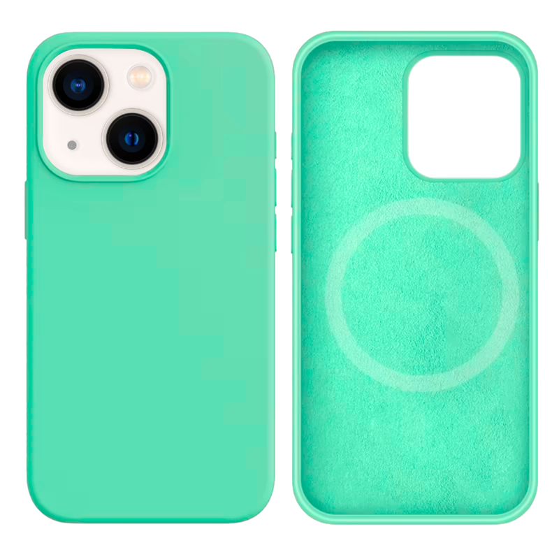 LindeCovers iPhone 13 Mini Silikonecover - MagSafe Kompatibel 50 Rehmannia Green