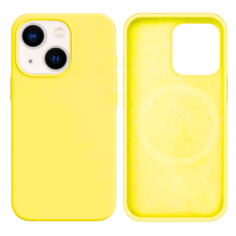 LindeCovers iPhone 13 Mini Silikonecover - MagSafe Kompatibel 37 Lemon Yellow