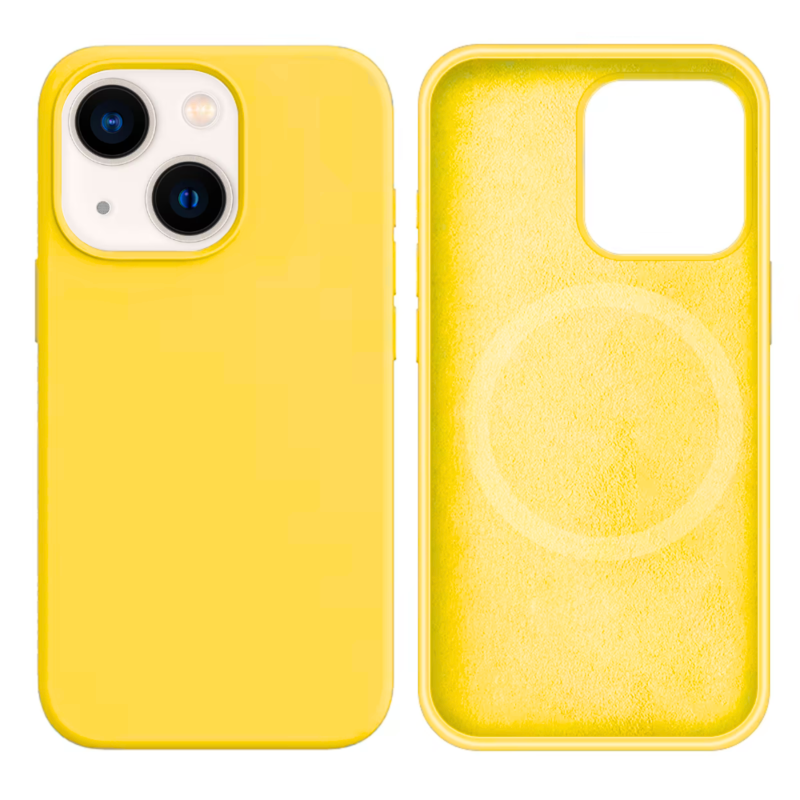 LindeCovers iPhone 13 Mini Silikonecover - MagSafe Kompatibel 55 Light Yellow