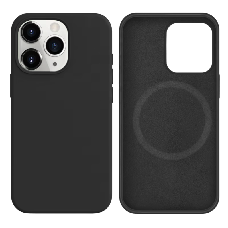 LindeCovers iPhone 14 Pro Max Silikonecover - MagSafe Kompatibel 15 Charcoal Gray Black