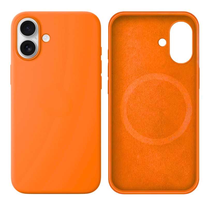 LindeCovers iPhone 16 Silikonecover - MagSafe Kompatibel 56 Papaya