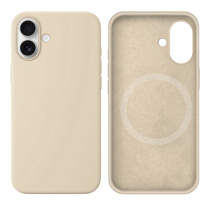 LindeCovers iPhone 16 Silikonecover - MagSafe Kompatibel 11 Antique White