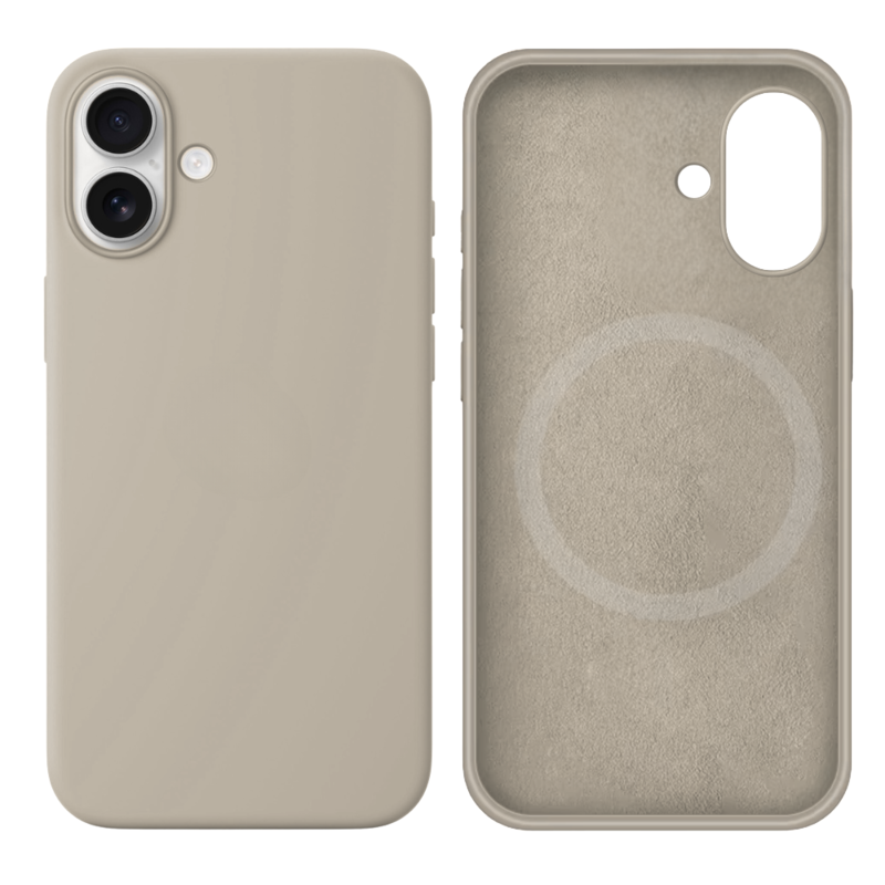 LindeCovers iPhone 16 Silikonecover - MagSafe Kompatibel 10 Rock Gray