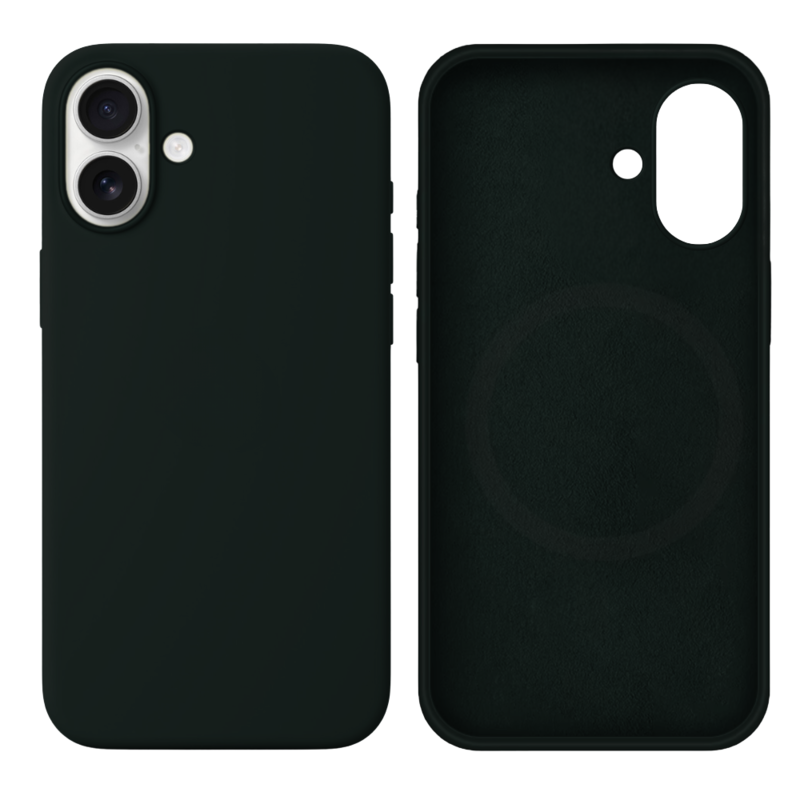 LindeCovers iPhone 16 Silikonecover - MagSafe Kompatibel 49 Green Black