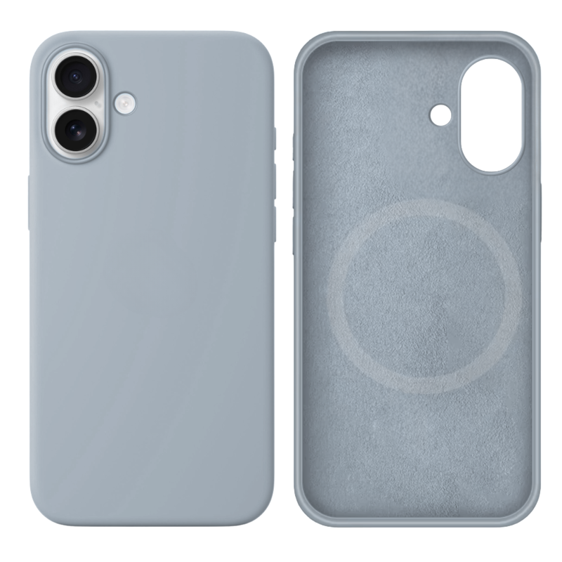 LindeCovers iPhone 16 Silikonecover - MagSafe Kompatibel 26 Blue Gray