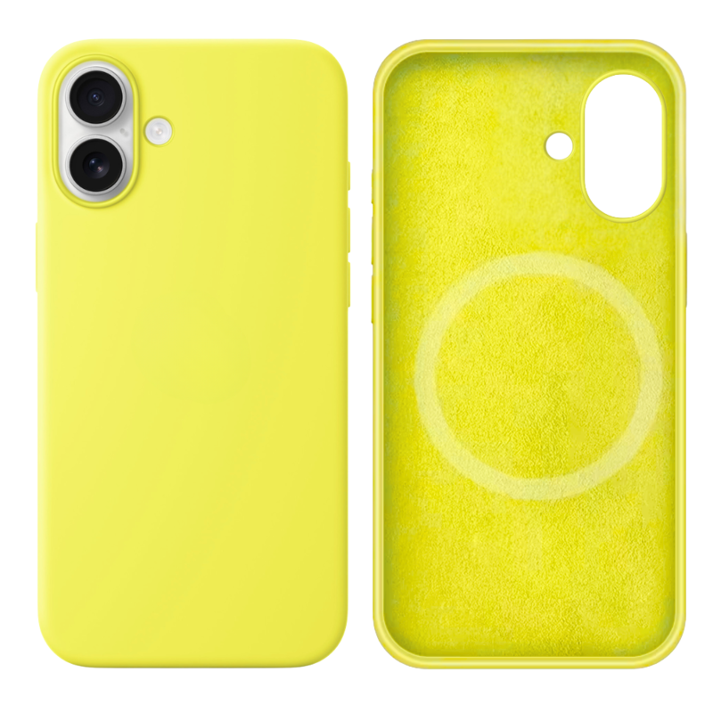LindeCovers iPhone 16 Silikonecover - MagSafe Kompatibel 32 Shiny Yellow
