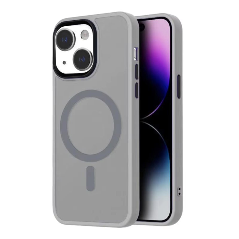 LindeCovers iPhone 15 Transparent Cover - MagSafe Kompatibel 04 Gray