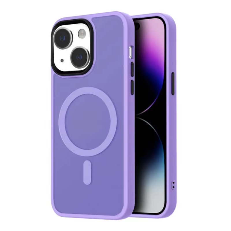 LindeCovers iPhone 15 Transparent Cover - MagSafe Kompatibel 05 Light Purple