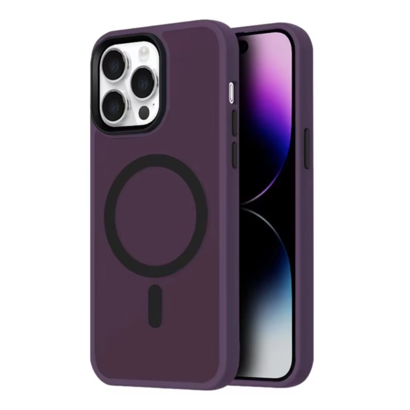 LindeCovers iPhone 15 Pro Max Transparent Cover - MagSafe Kompatibel 06 Dark Purple
