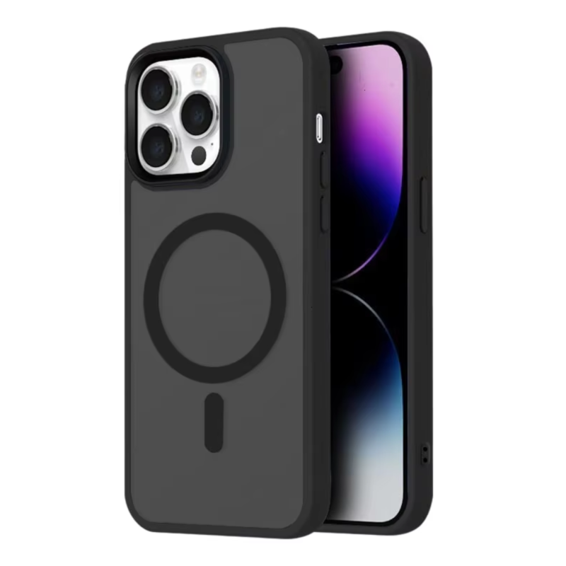 LindeCovers iPhone 15 Pro Max Transparent Cover - MagSafe Kompatibel 08 Black