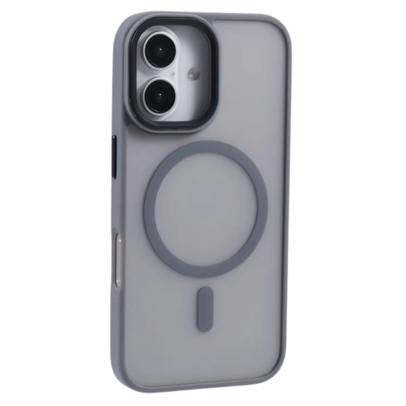 LindeCovers iPhone 16 Transparent Cover - MagSafe Kompatibel 04 Gray