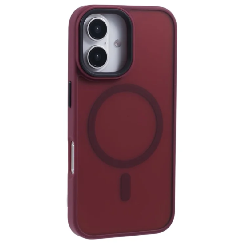 LindeCovers iPhone 16 Transparent Cover - MagSafe Kompatibel 10 Plum Red