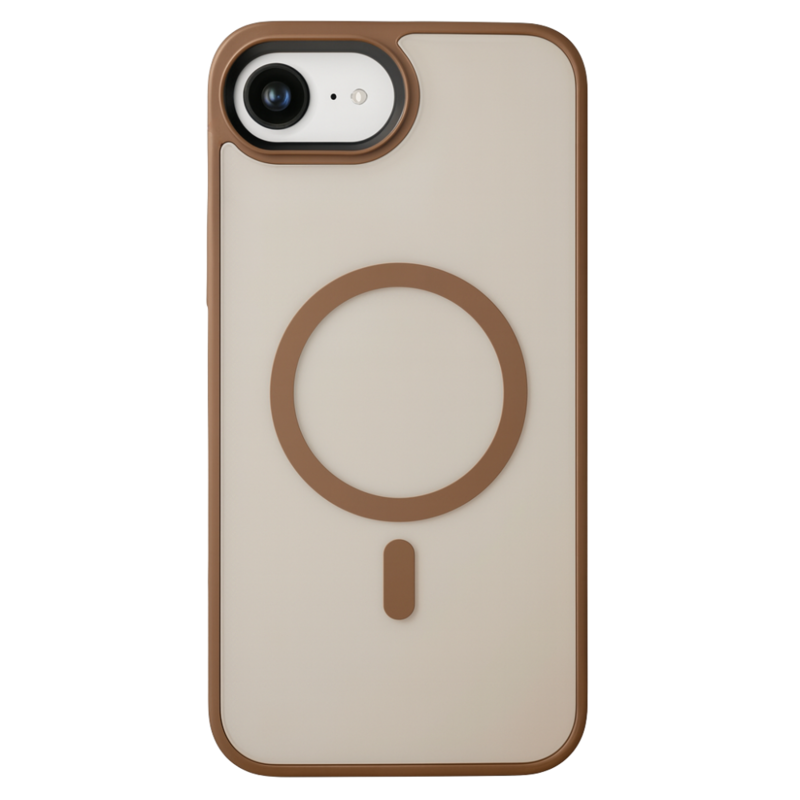 LindeCovers iPhone 16e Transparent Cover - MagSafe Kompatibel 01 Dessert Gold