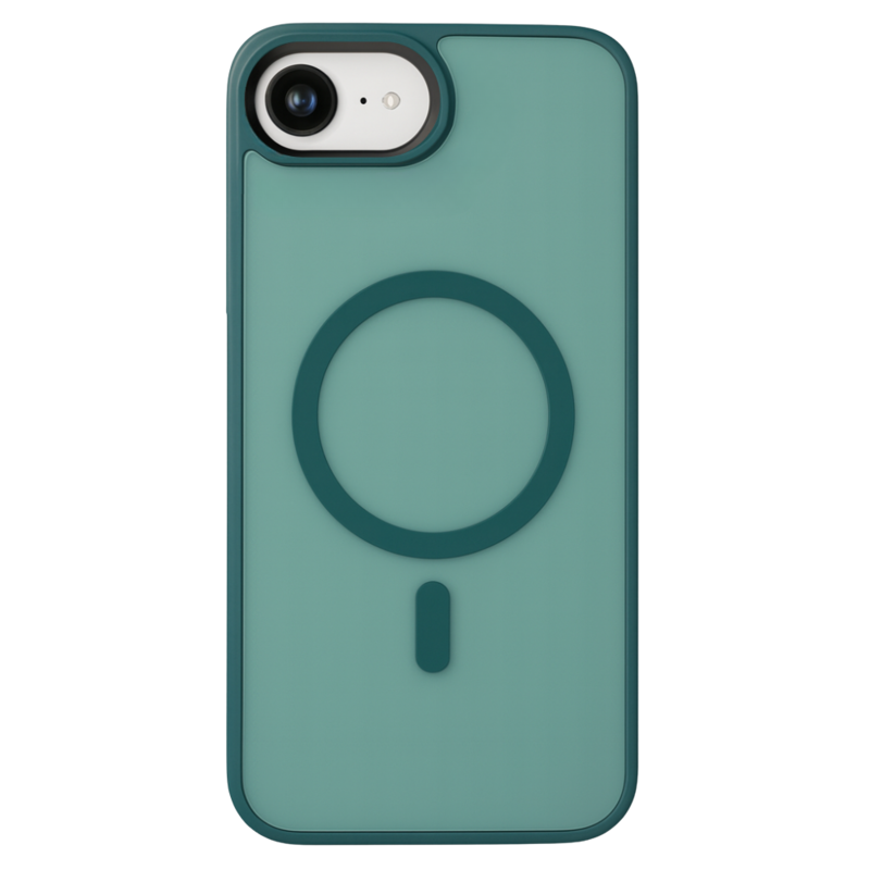 LindeCovers iPhone 16e Transparent Cover - MagSafe Kompatibel 09 Alpine Green