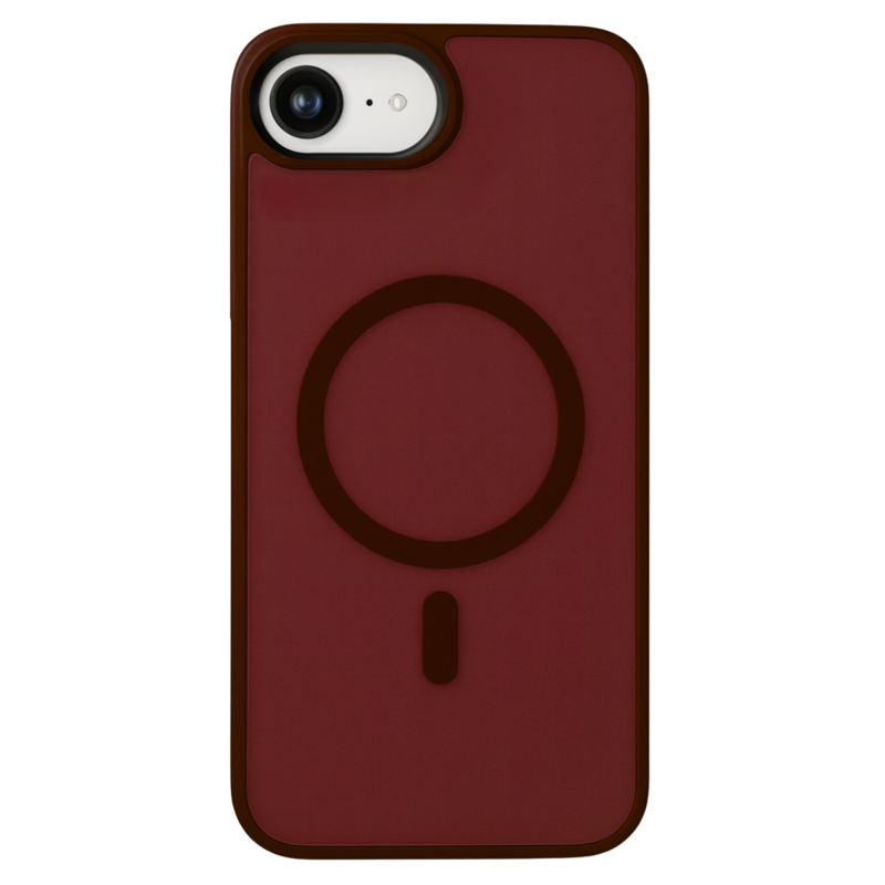 LindeCovers iPhone 16e Transparent Cover - MagSafe Kompatibel 10 Plum Red