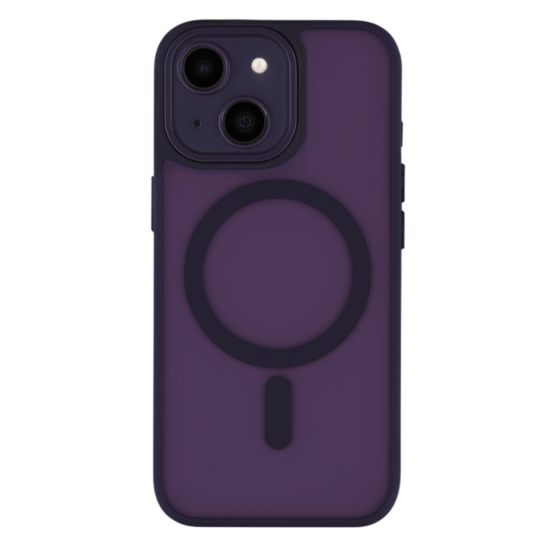 LindeCovers iPhone 15 Premium Transparent Cover - MagSafe Kompatibel 06 Dark Purple