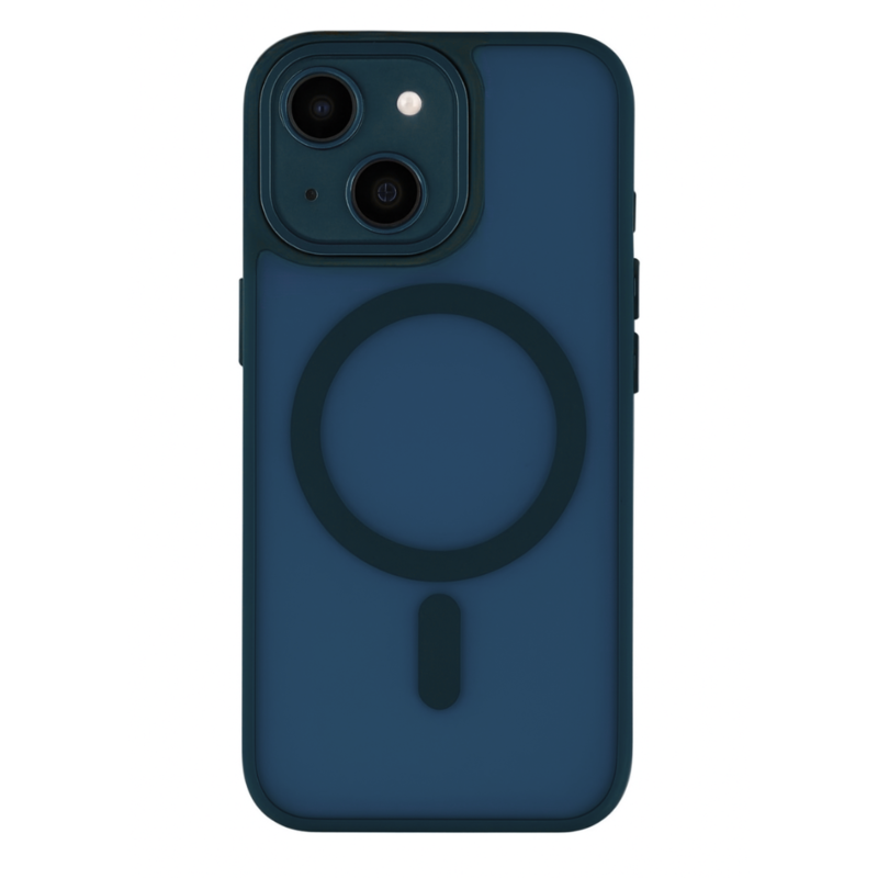 LindeCovers iPhone 15 Premium Transparent Cover - MagSafe Kompatibel 07 Dark Blue