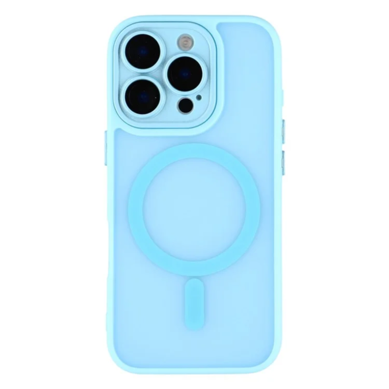 LindeCovers iPhone 15 Pro Max Premium Transparent Cover - MagSafe Kompatibel 03 Sierra Blue