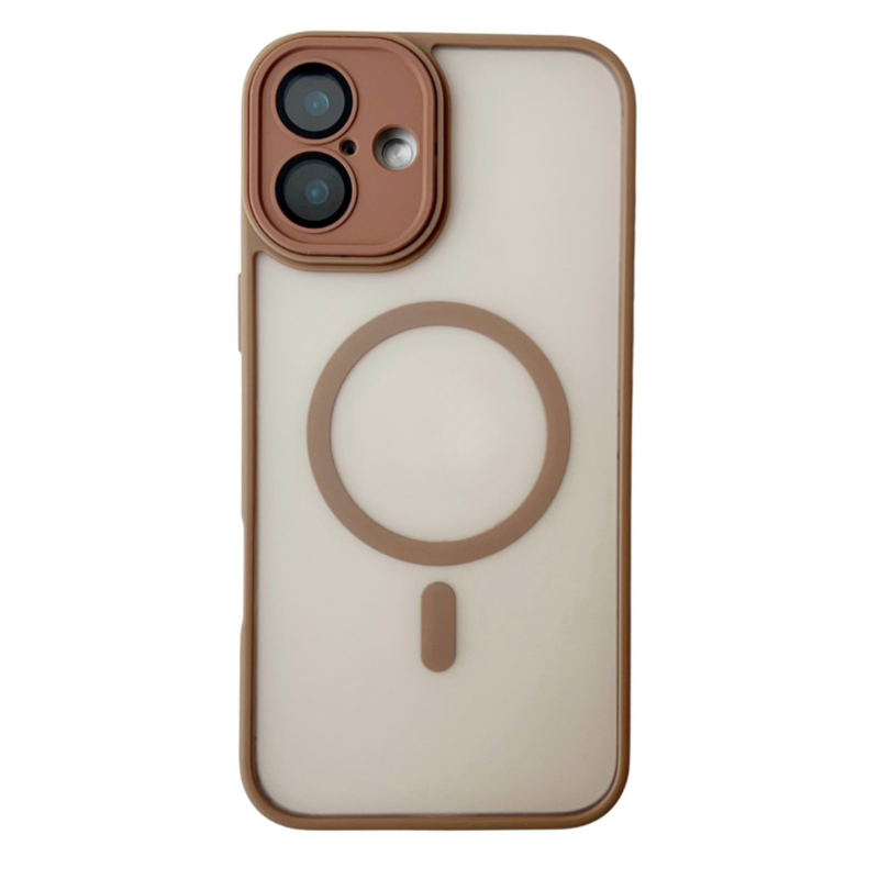 LindeCovers iPhone 16 Premium Transparent Cover - MagSafe Kompatibel 01 Dessert Gold