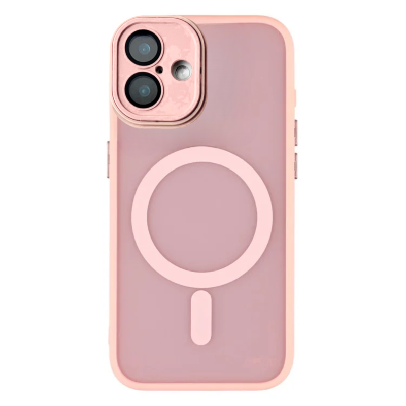 LindeCovers iPhone 16 Premium Transparent Cover - MagSafe Kompatibel 02 Pink
