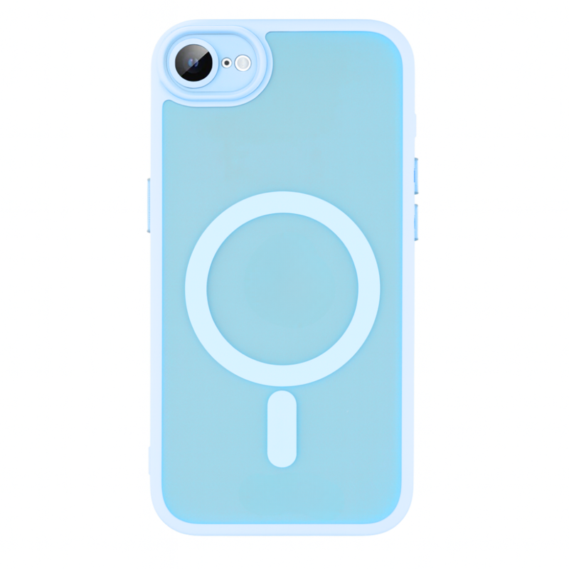LindeCovers iPhone 16e Premium Transparent Cover - MagSafe Kompatibel 03 Sierra Blue