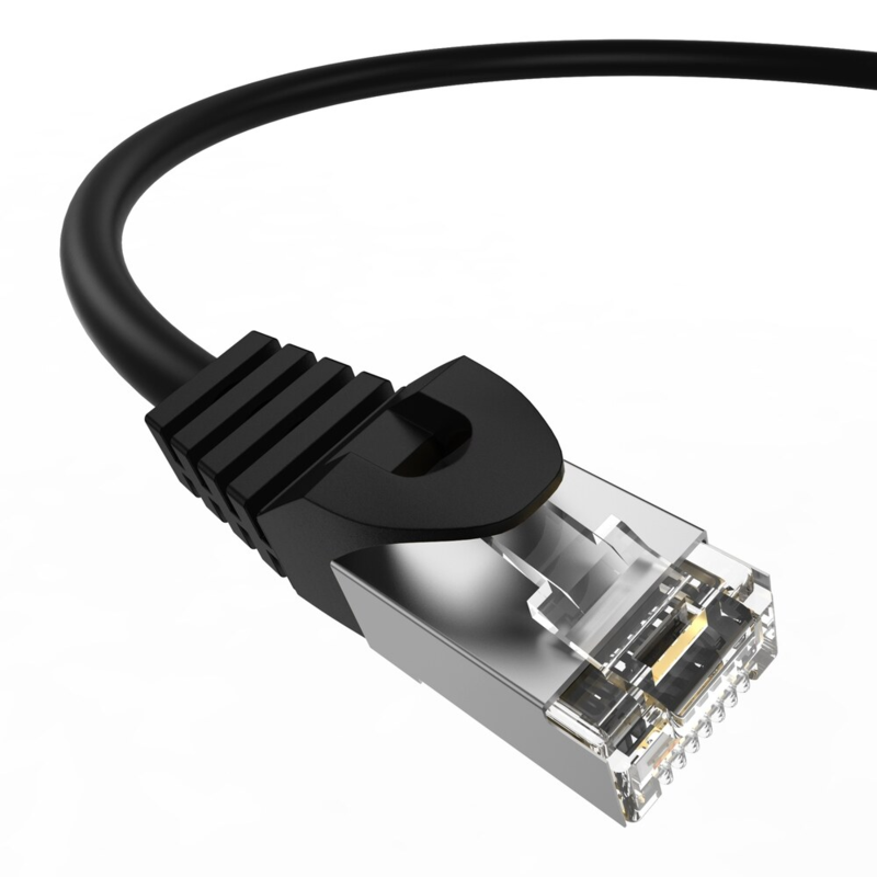 LindeCables CAT6A S/FTP Netværkskabel - 0.5 m Sort
