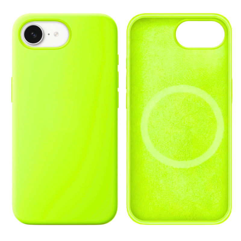 LindeCovers iPhone 16e Silikonecover - MagSafe Kompatibel 60 Fluorescent Green