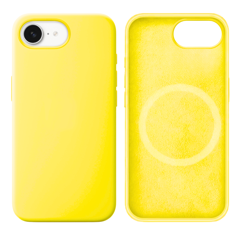 LindeCovers iPhone 16e Silikonecover - MagSafe Kompatibel 37 Lemon Yellow