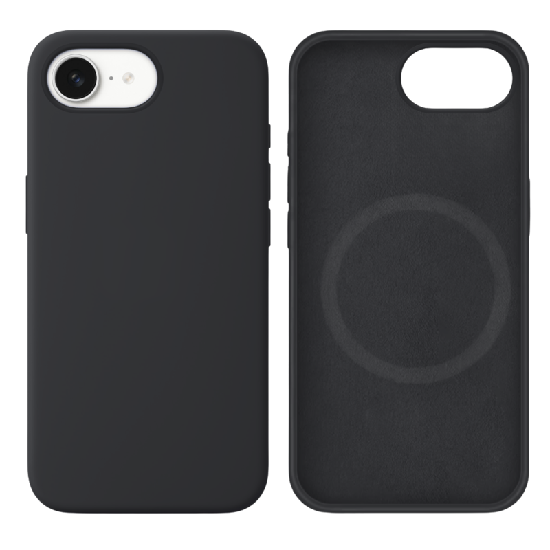 LindeCovers iPhone 16e Silikonecover - MagSafe Kompatibel 15 Charcoal Gray Black