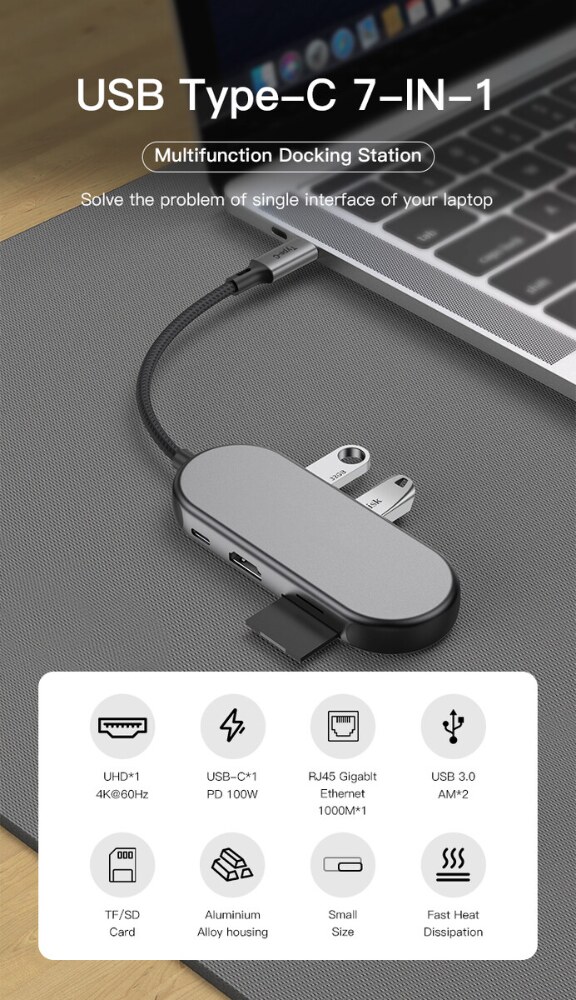 LindeCables USB-C 7-i-1 Hub – Pro