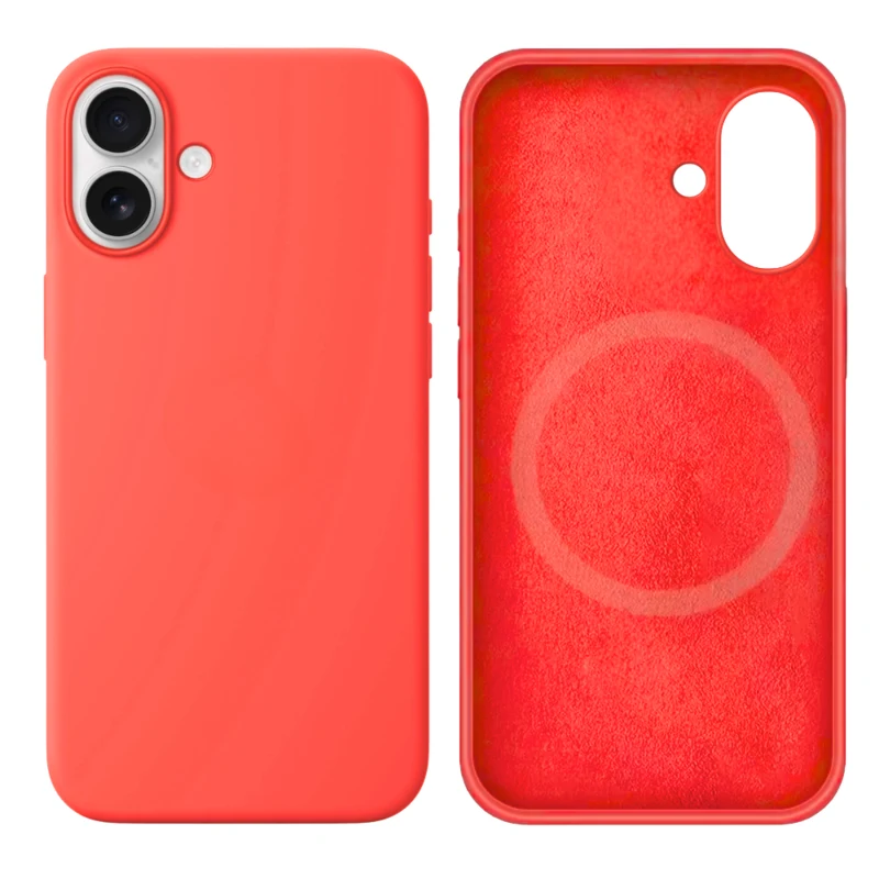 LindeCovers iPhone 17 Silikonecover - MagSafe Kompatibel 65 Pink Orange