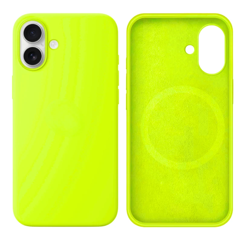 LindeCovers iPhone 17 Silikonecover - MagSafe Kompatibel 60 Fluorescent Green