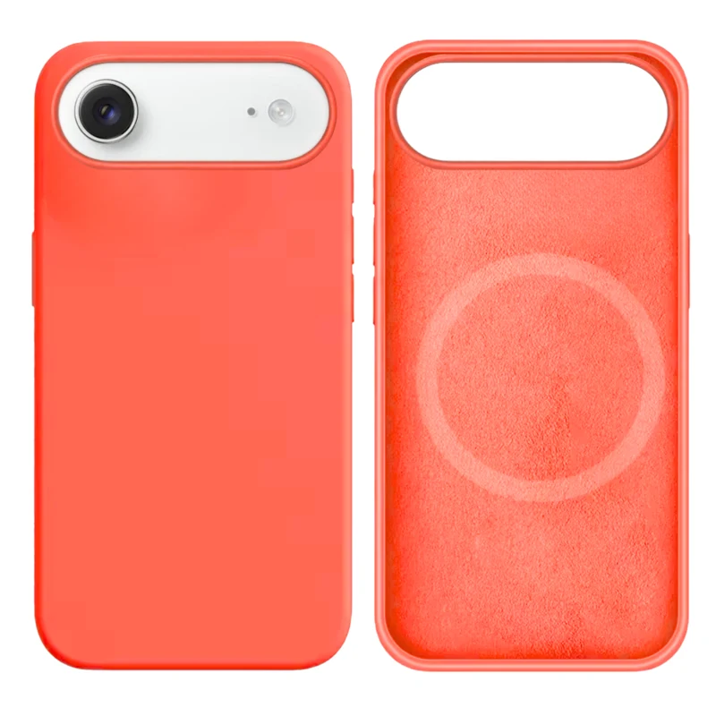 LindeCovers iPhone Air Silikonecover - MagSafe Kompatibel 65 Pink Orange