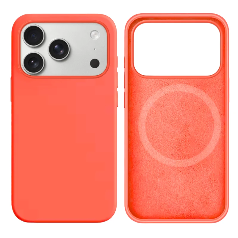 LindeCovers iPhone 17 Pro Silikonecover - MagSafe Kompatibel 65 Pink Orange