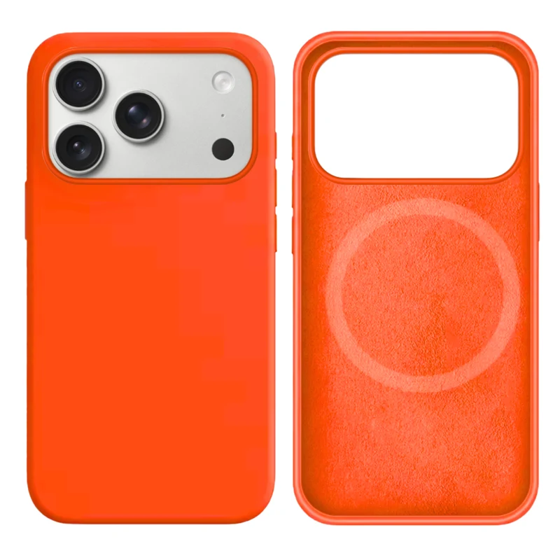 LindeCovers iPhone 17 Pro Max Silikonecover - MagSafe Kompatibel 66 Golden Orange