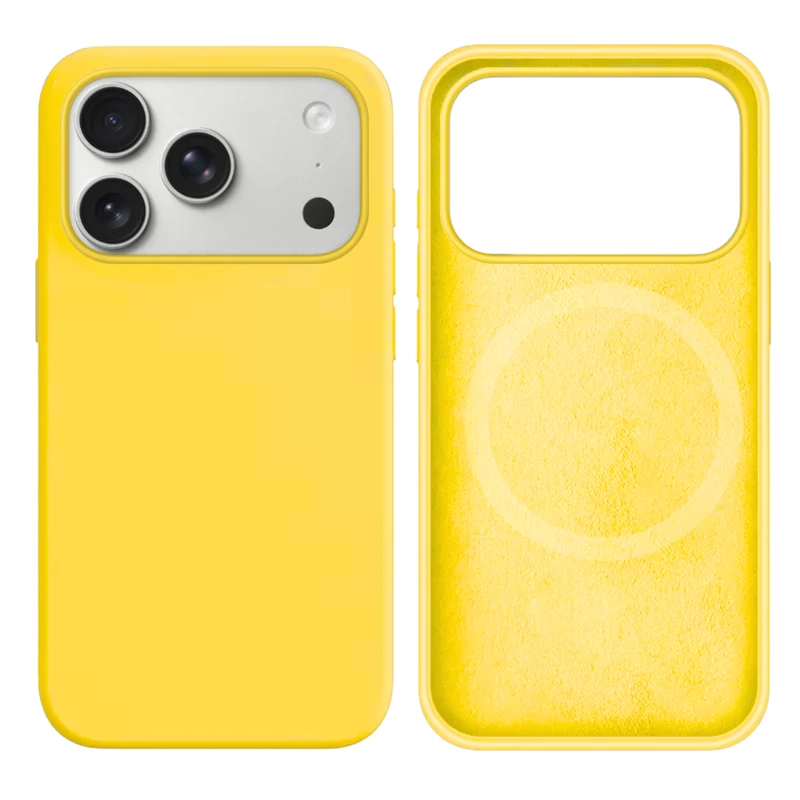 LindeCovers iPhone 17 Pro Max Silikonecover - MagSafe Kompatibel 55 Light Yellow